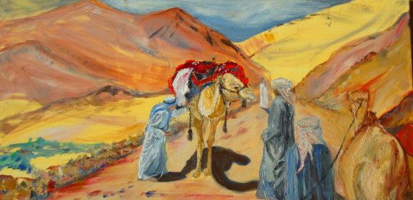 Begegnung, Öl, 40 × 80 cm