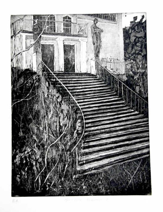 Bilz Villa Augustusweg 110, Aquatinta, 30 × 42 cm