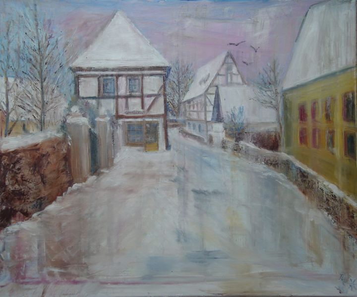Eiskalter Winter, Öl, 50 × 60 cm