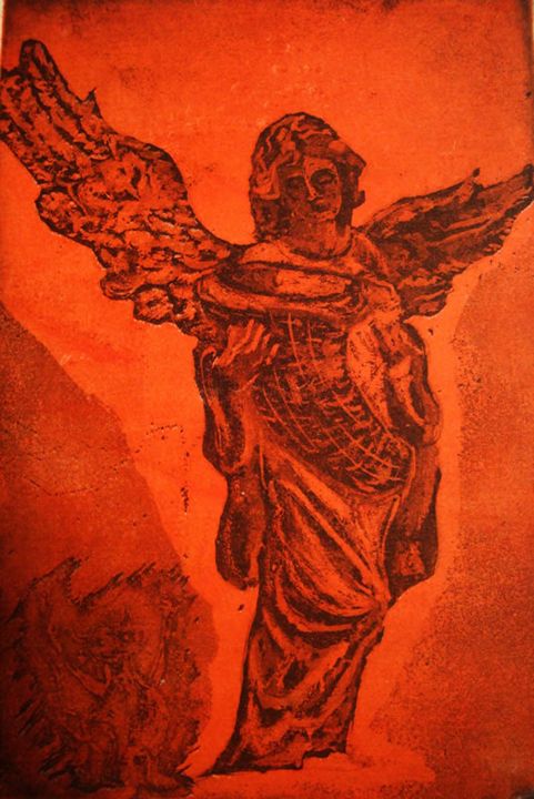 Oben und unten, Aquatinta, 10 × 15 cm