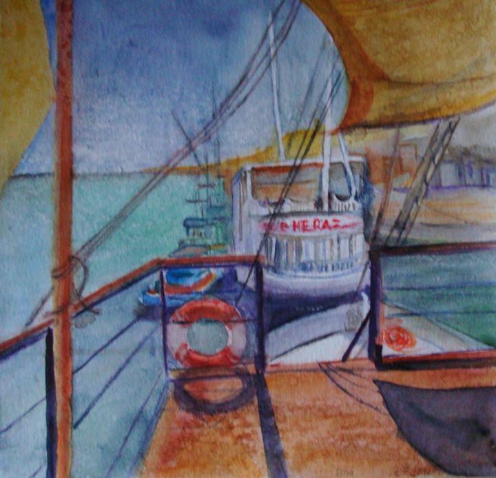 Esna, Ägypten, Aquarell, 30 × 31 cm