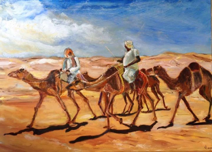 Karawane, Öl, 70 × 50 cm
