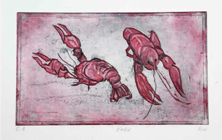 Krebse, Aquatinta, 25 × 15 cm