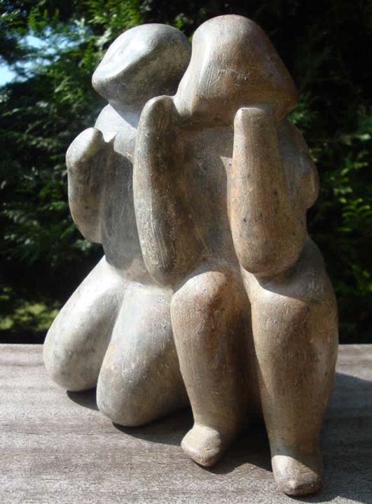 Paar, Speckstein, ca. 14 cm hoch