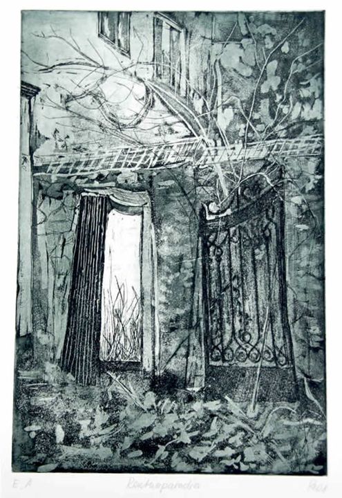 Rentnerparadies, Aquatinta, 20 × 30 cm