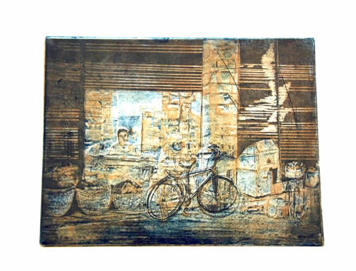 Sug Kairo, Aquatinta, 23 × 29,5 cm