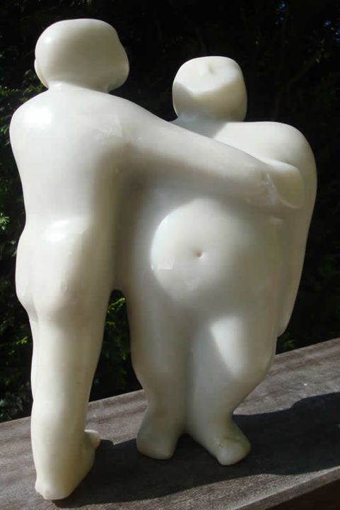 Tanzende, weißer Speckstein, ca. 23 cm hoch