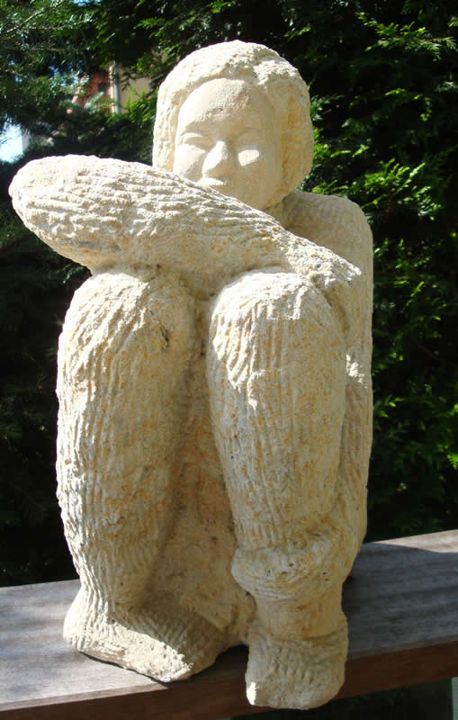 Weib, Sandstein, ca. 40 cm hoch