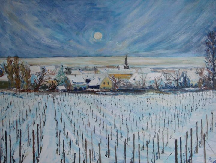 Winter in Radebeul, Öl, 50 × 60 cm